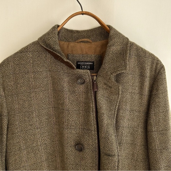 Luciano Barbera ~Italian Wool Windowpane Plaid Coat - Picture 4 of 16